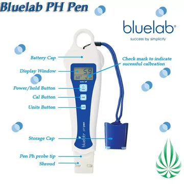 bluelab pH Pen Digital pH Tester Hand-Held Meter Measures pH & Temperature in Solutions & Soil Solutions Optimize Plant Health & Performance - Imported from UK